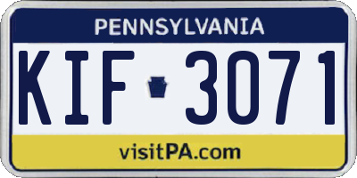 PA license plate KIF3071