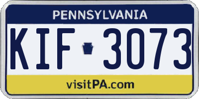 PA license plate KIF3073