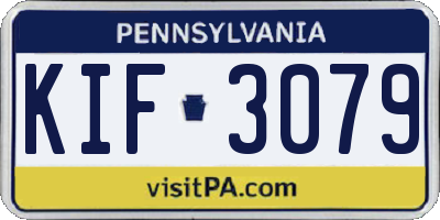 PA license plate KIF3079