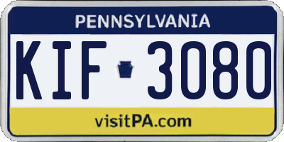 PA license plate KIF3080