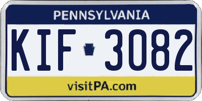 PA license plate KIF3082