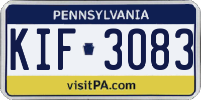 PA license plate KIF3083