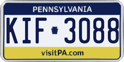 PA license plate KIF3088