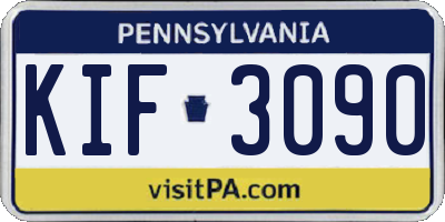 PA license plate KIF3090