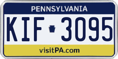 PA license plate KIF3095