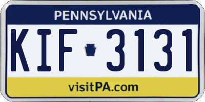 PA license plate KIF3131