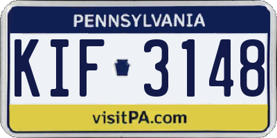 PA license plate KIF3148