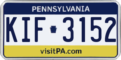 PA license plate KIF3152