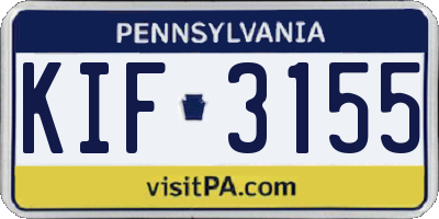 PA license plate KIF3155