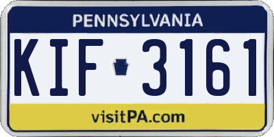 PA license plate KIF3161