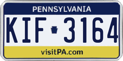 PA license plate KIF3164