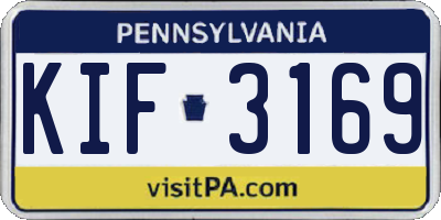PA license plate KIF3169