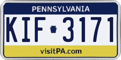 PA license plate KIF3171