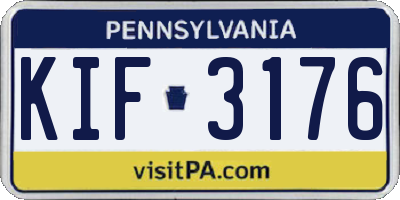 PA license plate KIF3176