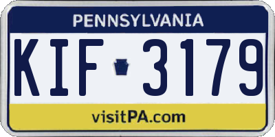 PA license plate KIF3179