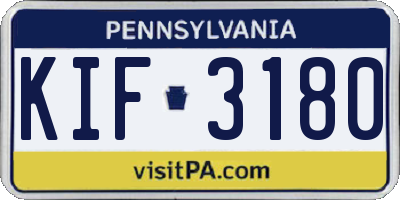 PA license plate KIF3180