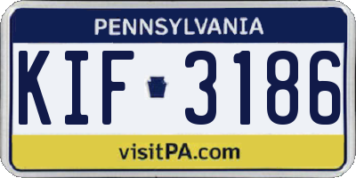 PA license plate KIF3186