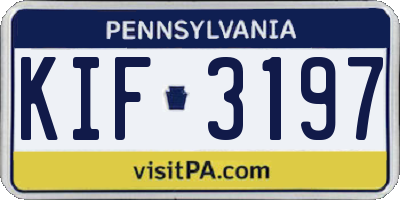 PA license plate KIF3197