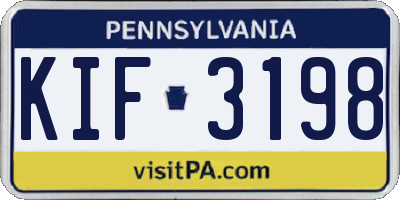 PA license plate KIF3198