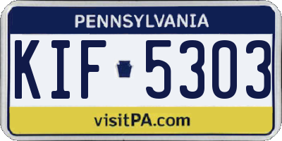 PA license plate KIF5303