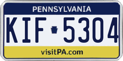 PA license plate KIF5304