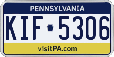 PA license plate KIF5306