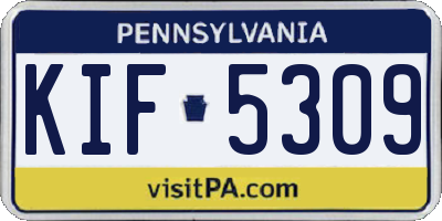 PA license plate KIF5309