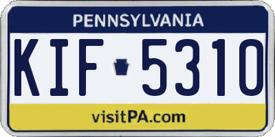 PA license plate KIF5310