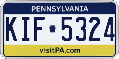 PA license plate KIF5324