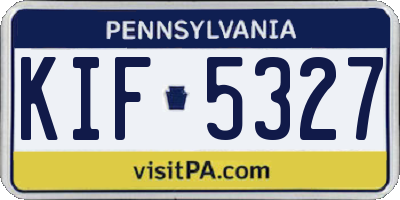 PA license plate KIF5327