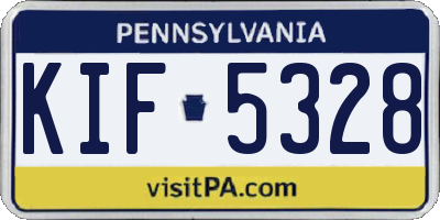 PA license plate KIF5328