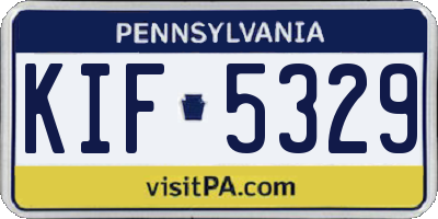 PA license plate KIF5329