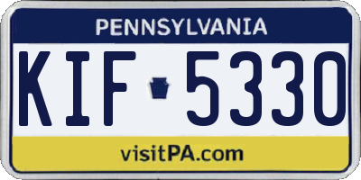 PA license plate KIF5330