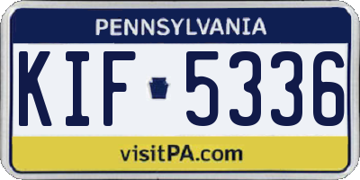 PA license plate KIF5336