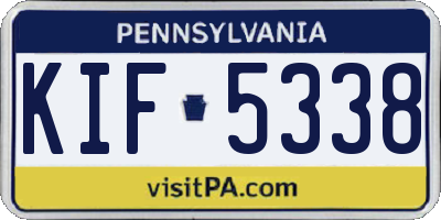 PA license plate KIF5338