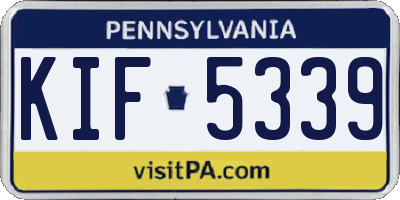 PA license plate KIF5339