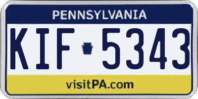 PA license plate KIF5343
