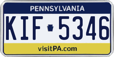 PA license plate KIF5346