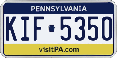 PA license plate KIF5350