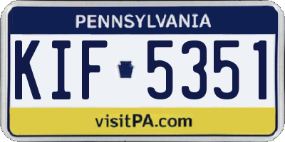 PA license plate KIF5351