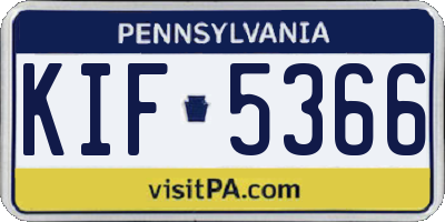 PA license plate KIF5366