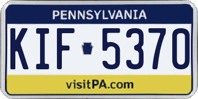 PA license plate KIF5370