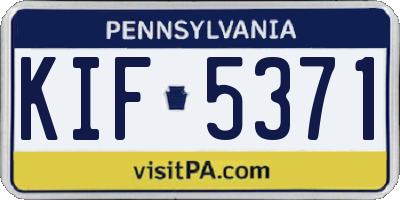 PA license plate KIF5371