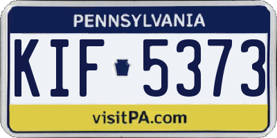 PA license plate KIF5373