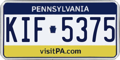 PA license plate KIF5375