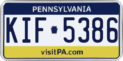 PA license plate KIF5386
