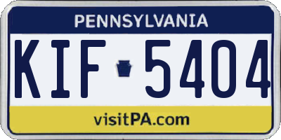 PA license plate KIF5404