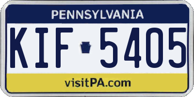 PA license plate KIF5405