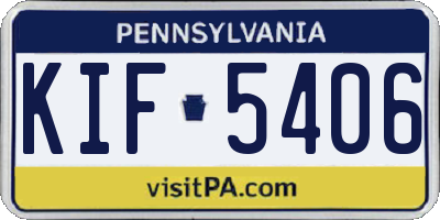 PA license plate KIF5406