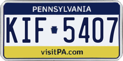 PA license plate KIF5407